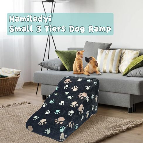 Hamiledyi Detachable Dog Stairs High Density Sponge Dog Ramp Soft Breathable Pet Steps for Small Dogs Cats Other Dogs Injured,Older Cats and Pets with Joint Pain. (Small 3 Tiers) in Saudi Arabia