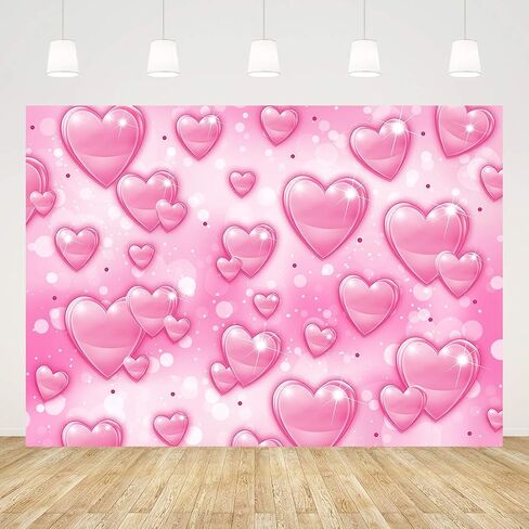 LYCGS 7X5ft Early 2000s Photography Backdrop Pink Hearts Valentines Day Backdrop y2k Backdrops Girl Birthday Party Decorations y2k Backdrops for Photoshoot Candy Heart Backdrop X-185 in Kuwait