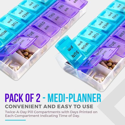 MEDca Weekly Pill Organizer, Twice-a-Day, 1 Pill Organizer Extra Large in Saudi Arabia
