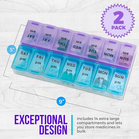 MEDca Weekly Pill Organizer, Twice-a-Day, 1 Pill Organizer Extra Large in Saudi Arabia