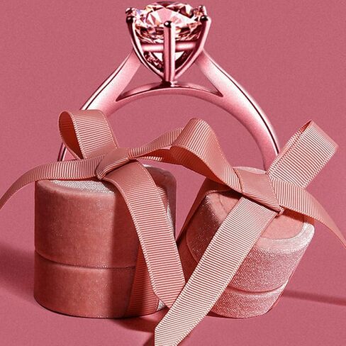 فيضة صندوق خواتم الزفاف والخطوبة، صندوق مجوهرات مخملي فاخر مع فيونكة حريرية انيقة للخطوبة وحفلات الزفاف واعياد الميلاد والذكرى السنوية وعرض الزواج in Kuwait