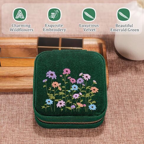 GSPY Velvet Travel Jewelry Box, Small Jewelry Travel Case, Jewelry Box Travel Jewelry Organizer, Travel Gifts for Women, Birthday Gifts for Her, Friend, Travelers in Saudi Arabia