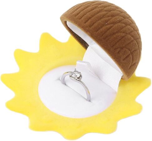Flocking Jewelry Box Organizer Gift Box sunflower shaped, Cute Box Ring Bearer Case Earring Ring Necklace Jewelry Storage Case Box Anniversary Wedding Valentine’s Day Small Gift Box in Kuwait