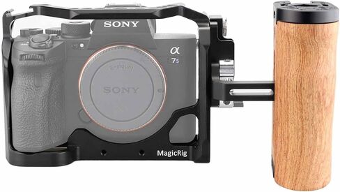 مجموعة قفص الكاميرا MAGICRIG a7siii لهاتف Sony A7S III /A7SIII /A7S3(Alpha 7S III)، مع مقبض جانبي خشبي وقفل مشبك كابل HDMI in Kuwait