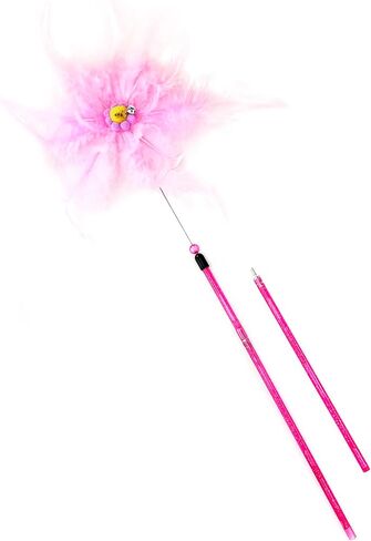 CHIWAVA 3 Pack 31" Combination Feather Cat Toy Wand Sunflowers with Bell Kitten Interactive Cat Teaser Assorted Color in Kuwait