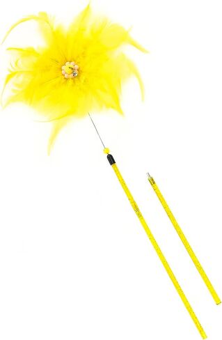 CHIWAVA 3 Pack 31" Combination Feather Cat Toy Wand Sunflowers with Bell Kitten Interactive Cat Teaser Assorted Color in Kuwait