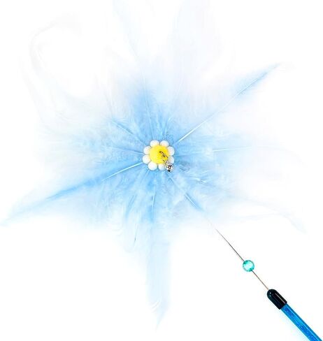 CHIWAVA 3 Pack 31" Combination Feather Cat Toy Wand Sunflowers with Bell Kitten Interactive Cat Teaser Assorted Color in Kuwait