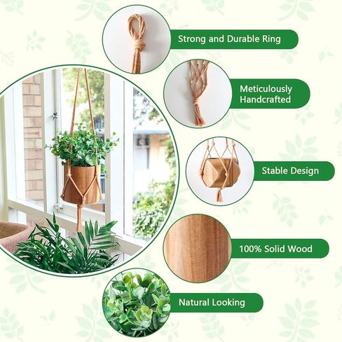 3 Pack Fake Hanging Plants with 3 Plant Hangers,Artificial Plants Eucalyptus Rosemary Potted with Rod for Office Farmhouse Home Living Room Bathroom Bedroom Aesthetic Wall Windowsill Greenery Decor in Kuwait