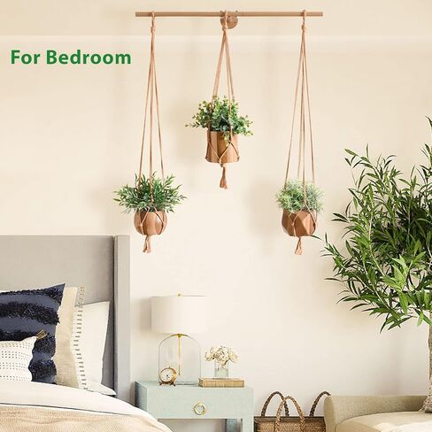 3 Pack Fake Hanging Plants with 3 Plant Hangers,Artificial Plants Eucalyptus Rosemary Potted with Rod for Office Farmhouse Home Living Room Bathroom Bedroom Aesthetic Wall Windowsill Greenery Decor in Kuwait