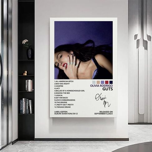 MOMYO Olivia Poster Rodrigo Guts Album Cover Poster Posters for Room Aesthetic Canvas Wall Art Bedroom Decor 12x18inch(30x45cm) in Saudi Arabia