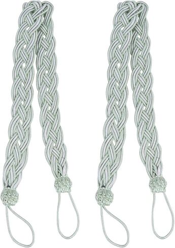BESPORTBLE Curtain Rope Holderback 2PCS Curtain Tiebacks Braided Curtain Rope Buckle Curtain Cord Rope for Home Hotel Restaurant Decoration (Light Green) Braided Drapery Rope in Saudi Arabia
