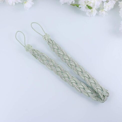 BESPORTBLE Curtain Rope Holderback 2PCS Curtain Tiebacks Braided Curtain Rope Buckle Curtain Cord Rope for Home Hotel Restaurant Decoration (Light Green) Braided Drapery Rope in Saudi Arabia