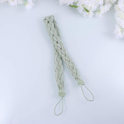 BESPORTBLE Curtain Rope Holderback 2PCS Curtain Tiebacks Braided Curtain Rope Buckle Curtain Cord Rope for Home Hotel Restaurant Decoration (Light Green) Braided Drapery Rope in Saudi Arabia