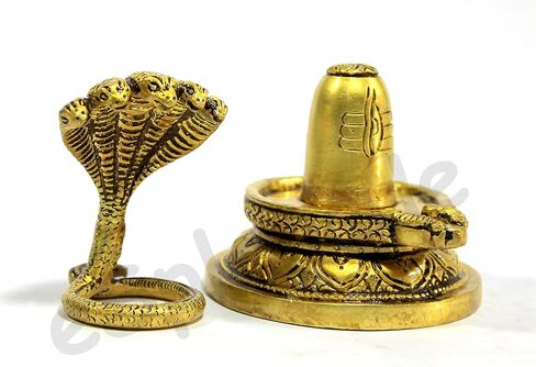 eSplanade Brass Shivling with Sheshnag | Shiva Lingam Shiv Ling Idol Murti Natraj for Home Decor or Daily Pooja/puja(Lingam) in Saudi Arabia