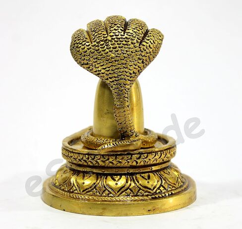 eSplanade Brass Shivling with Sheshnag | Shiva Lingam Shiv Ling Idol Murti Natraj for Home Decor or Daily Pooja/puja(Lingam) in Saudi Arabia