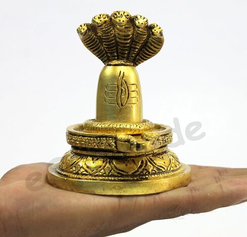eSplanade Brass Shivling with Sheshnag | Shiva Lingam Shiv Ling Idol Murti Natraj for Home Decor or Daily Pooja/puja(Lingam) in Saudi Arabia
