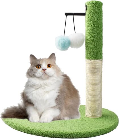 كديبيسب عمود خدش للقطط في الاماكن المغلقة بتصميم اوراق خضراء طويلة مع حبل من السيزال ومخمل ناعم مغطى in Kuwait