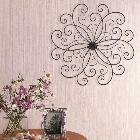 adeco dn0014 برونزي معدني من تصميم على شكل زهرة الحضرية لتزيين الحائط للحصول على المزيد من الطبيعة هدايا تزيين المنزل والمطبخ ، برونزي in Kuwait