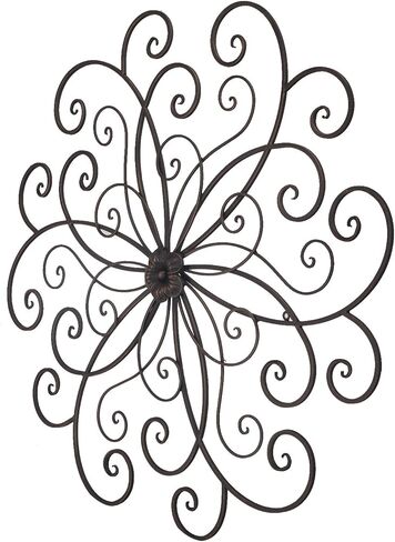 adeco dn0014 برونزي معدني من تصميم على شكل زهرة الحضرية لتزيين الحائط للحصول على المزيد من الطبيعة هدايا تزيين المنزل والمطبخ ، برونزي in Kuwait