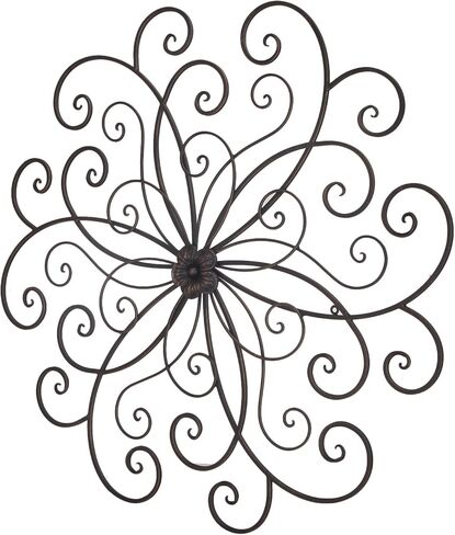 adeco dn0014 برونزي معدني من تصميم على شكل زهرة الحضرية لتزيين الحائط للحصول على المزيد من الطبيعة هدايا تزيين المنزل والمطبخ ، برونزي in Kuwait