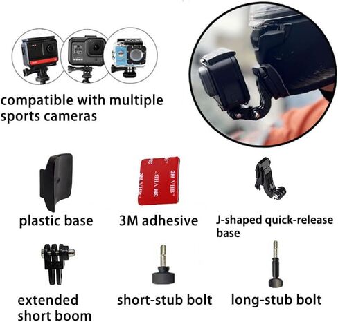 مجموعة تركيب الذقن لخوذة الدراجة النارية مخصصة لكاميرا جو برو اكشن مع وسادات لاصقة وخطاف على شكل حرف J SHOEI-z8 in Kuwait