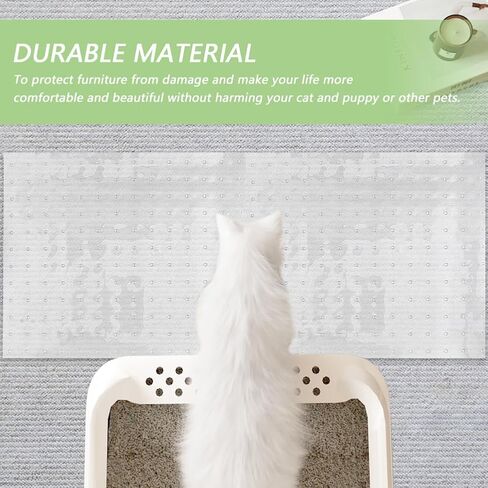 Cat Carpet Protector, Non-Slip Cat Carpet Protector Mat and Scratch Protector, Carpet Scratch Stopper from Cat/Dog Scratching for Doorway DIY Cut(Clear) in Saudi Arabia