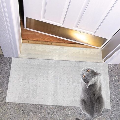 Cat Carpet Protector, Non-Slip Cat Carpet Protector Mat and Scratch Protector, Carpet Scratch Stopper from Cat/Dog Scratching for Doorway DIY Cut(Clear) in Saudi Arabia