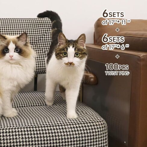 واقي الأثاث من خدش القطط من كيتجو - 12 قطعة، واقي أريكة مضاد للخدش، واقي خدش شفاف للقطط لأثاث طاولة كرسي الأريكة، واقي زاوية القطط، مقاسين in Kuwait