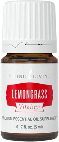 Young Living Lemongrass Vitality - Culinary & Beverage Flavoring Essential Oil - 100% Pure and Natural, Premium-Grade - Digestive Support - Fresh and Citrusy Flavor - 5ml in Saudi Arabia