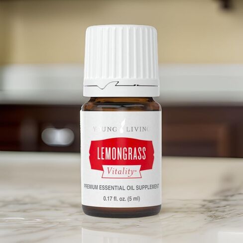 Young Living Lemongrass Vitality - Culinary & Beverage Flavoring Essential Oil - 100% Pure and Natural, Premium-Grade - Digestive Support - Fresh and Citrusy Flavor - 5ml in Saudi Arabia