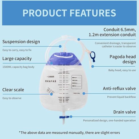 10 قطع من أكياس تصريف البول، وأكياس قسطرة ليلية، وحقيبة تجميع البول مع غرفة مضادة للارتجاع، وحقيبة تصريف طبية، وحوض تصريف سعة 1500 مل، وحقيبة بول قابلة للحمل، ونظام مبولة (موصل باغودا) in Kuwait