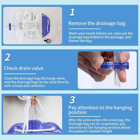 10 قطع من أكياس تصريف البول، وأكياس قسطرة ليلية، وحقيبة تجميع البول مع غرفة مضادة للارتجاع، وحقيبة تصريف طبية، وحوض تصريف سعة 1500 مل، وحقيبة بول قابلة للحمل، ونظام مبولة (موصل باغودا) in Kuwait