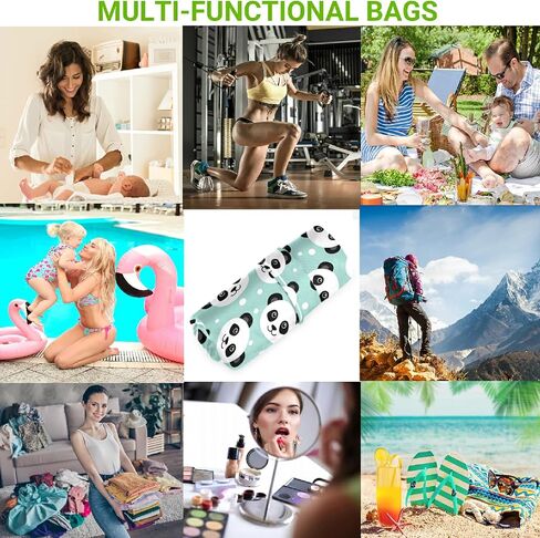 visesunny Cute Bulldog Bowknot 2Pcs Wet Bag with 2 Zippered Pockets Snap Handle Washable Reusable Roomy for Travel,Beach,Pool,Daycare,Stroller,Diapers,Dirty Gym Clothes, Wet Swimsuits, Toiletries in Saudi Arabia