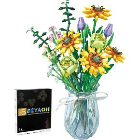 Flowers Bouquet Sets Compatible with Lego, Artificial Flowers Building Kits for Gifts, DIY Bouquet Building Bricks Toy for Adults/Teens(881PCS) in Saudi Arabia