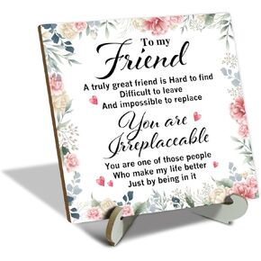 علامة اقتباس إيجابية، لوحة تزيين مكتبية مع دعم خشبي، لوحة خشبية ملهمة لديكور سطح الطاولة والمكتب المنزلي لزملاء العمل وزملاء الدراسة والأصدقاء، لأصدقائي، علامة لا يمكن استبدالها -46 in Kuwait