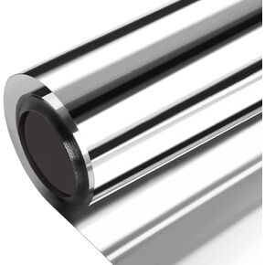 One Way Window Tint Film Privacy Daytime Anti Peep Sun Blocker Mirror Coverings,Heat Control UV Reflective Static Cling No Glue,Shades Window Tinting Film for Home and Office Silver 35.4 x 157.5 Inch