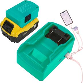 GGBOOMGG USB Charger Adapter for Dewalt 20V Battery, 2 Pack USB and Type C Port Fast Charging Power Tool Battery Converters with Safety Switch for Cell Phones, laptops, etc in Saudi Arabia