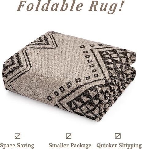 سجادة Haperlare Runner مقاس 2 × 6 سجادة منطقة هندسية بوهو سهلة سجادة الردهة من الجوت غير قابلة للانزلاق سجادة أرضية داخلية قابلة للغسل في الغسالة سجادة منطقة المزرعة للمطبخ وغرفة الغسيل وغرفة الضيوف، القهوة، 2 × 6 أقدام in Kuwait