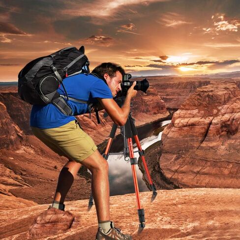 حامل ثلاثي من الألومنيوم مقاس 65 بوصة من Victiv للكاميرا، حامل ثلاثي للهاتف مدمج وخفيف الوزن يحمل ما يصل إلى 8.8 رطل بالإضافة إلى حامل الهاتف ولوحة تحرير سريعة إضافية للسفر والعمل in Kuwait