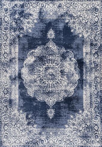 JONATHAN Y MDP403D-8 Rosalia Cottage Medallion سجادة منطقة داخلية عتيقة بوهيمية سهلة التنظيف لغرفة النوم والمطبخ وغرفة المعيشة غير تساقط، 8 قدم × 10 قدم، عاجي in Saudi Arabia