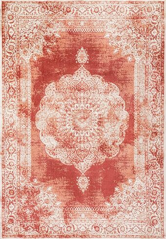 JONATHAN Y MDP403D-8 Rosalia Cottage Medallion سجادة منطقة داخلية عتيقة بوهيمية سهلة التنظيف لغرفة النوم والمطبخ وغرفة المعيشة غير تساقط، 8 قدم × 10 قدم، عاجي in Saudi Arabia