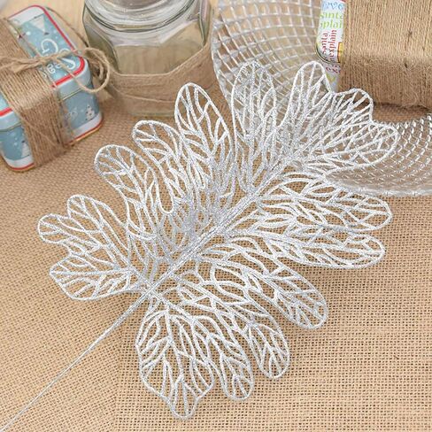 مجموعة من 10 قطع من أوراق الكريسماس اللامعة لتزيين حفلات الزفاف، فضي in Kuwait