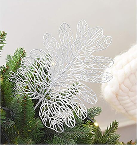 مجموعة من 10 قطع من أوراق الكريسماس اللامعة لتزيين حفلات الزفاف، فضي in Kuwait