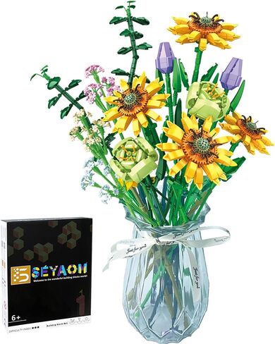 Flowers Bouquet Sets Compatible with Lego, Artificial Flowers Building Kits for Gifts, DIY Bouquet Building Bricks Toy for Adults/Teens(881PCS) in Saudi Arabia