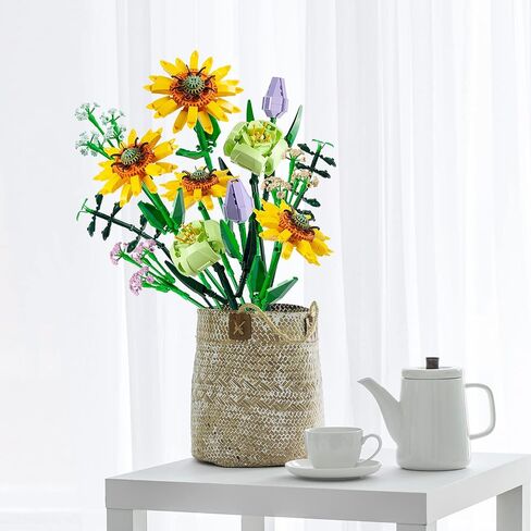 Flowers Bouquet Sets Compatible with Lego, Artificial Flowers Building Kits for Gifts, DIY Bouquet Building Bricks Toy for Adults/Teens(881PCS) in Saudi Arabia