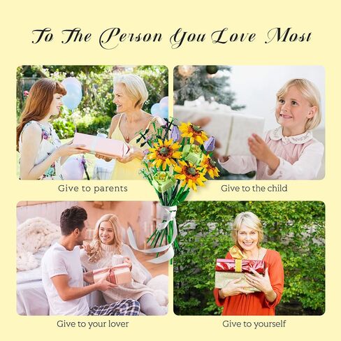 Flowers Bouquet Sets Compatible with Lego, Artificial Flowers Building Kits for Gifts, DIY Bouquet Building Bricks Toy for Adults/Teens(881PCS) in Saudi Arabia