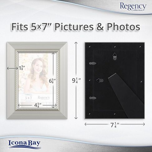 إطارات صور Icona Bay مقاس 5 × 7 (ذهبية، 3 عبوات)، إطارات صور على الطراز الباروكي الفرنسي مقاس 5 × 7، مثبتة على الحائط أو سطح الطاولة، مجموعة ريجنسي in Kuwait