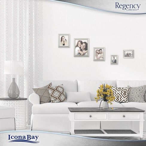 إطارات صور Icona Bay مقاس 5 × 7 (ذهبية، 3 عبوات)، إطارات صور على الطراز الباروكي الفرنسي مقاس 5 × 7، مثبتة على الحائط أو سطح الطاولة، مجموعة ريجنسي in Kuwait