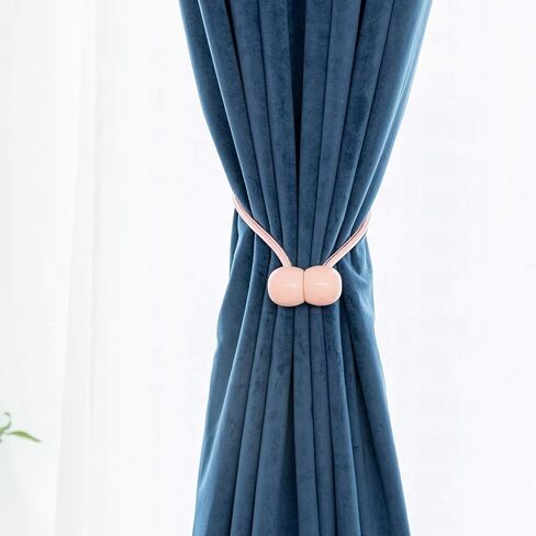 Fullgaden 2 Packs Magnetic Curtain Tiebacks with Unique Wooden Balls,Classic European Window Tie Backs Holders for Home Office Kitchen Sheer Blackout Panels, Black in Kuwait