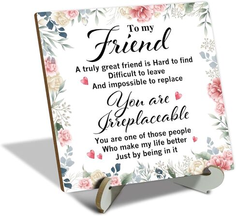 علامة اقتباس إيجابية، لوحة تزيين مكتبية مع دعم خشبي، لوحة خشبية ملهمة لديكور سطح الطاولة والمكتب المنزلي لزملاء العمل وزملاء الدراسة والأصدقاء، لأصدقائي، علامة لا يمكن استبدالها -46 in Kuwait